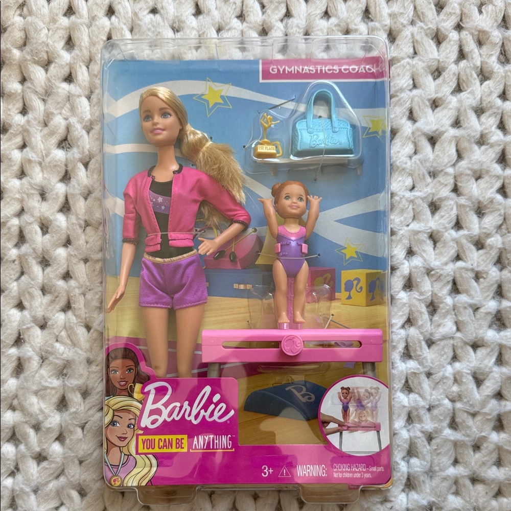 Barbie You Can Be Anything Gymnastics Coach Doll Set NEW Sealed